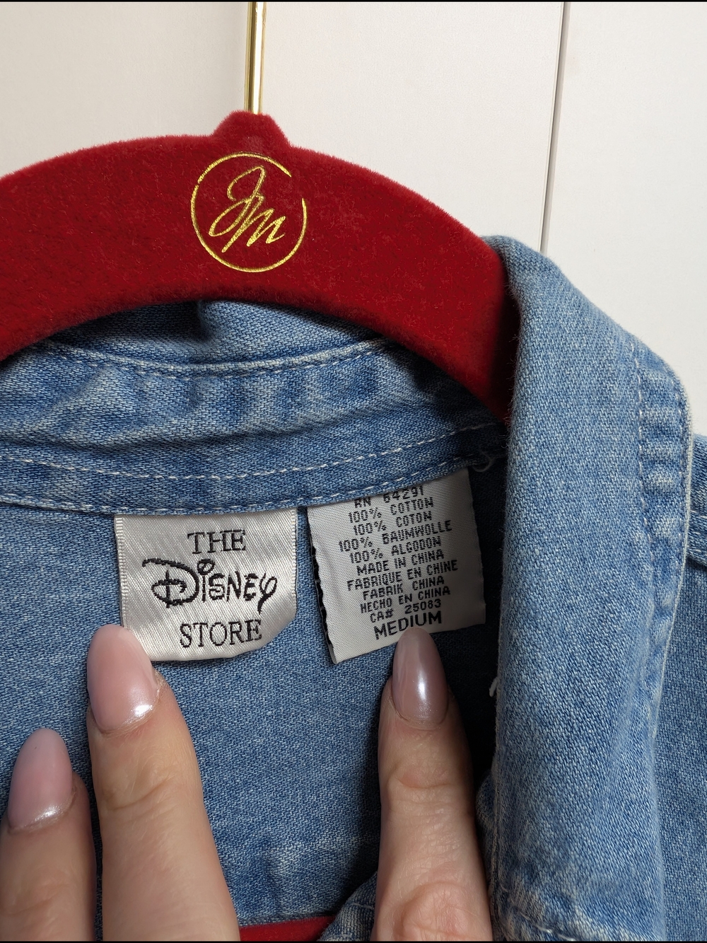 Vintage Disney Embroidered Winnie the Pooh and Friends Denim Button Down, Medium - Picture 4 of 4